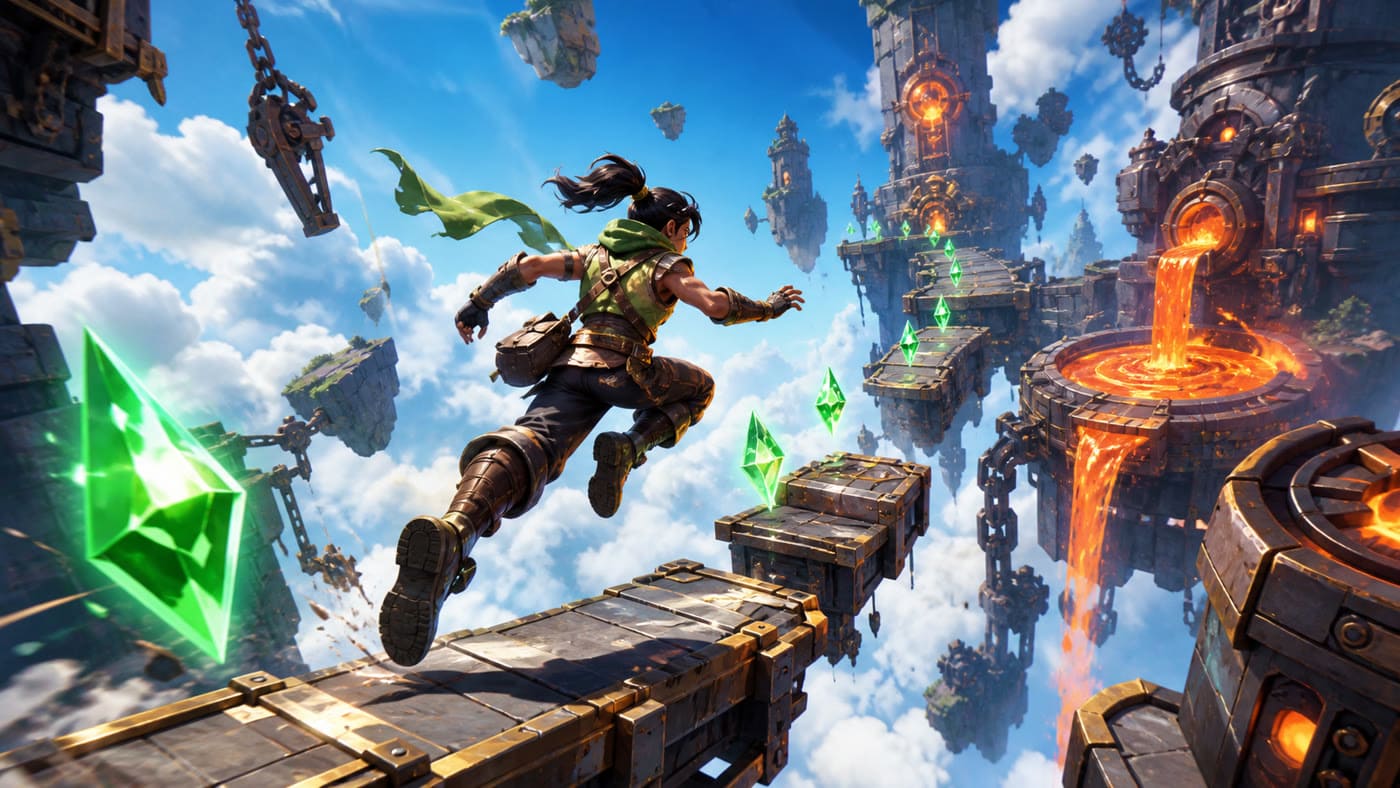 Skyforge Runners — Endless Runner concept key art
